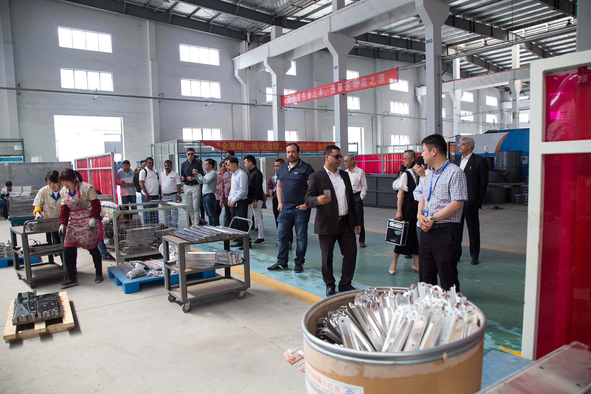 Global clients observing ESP assembly line